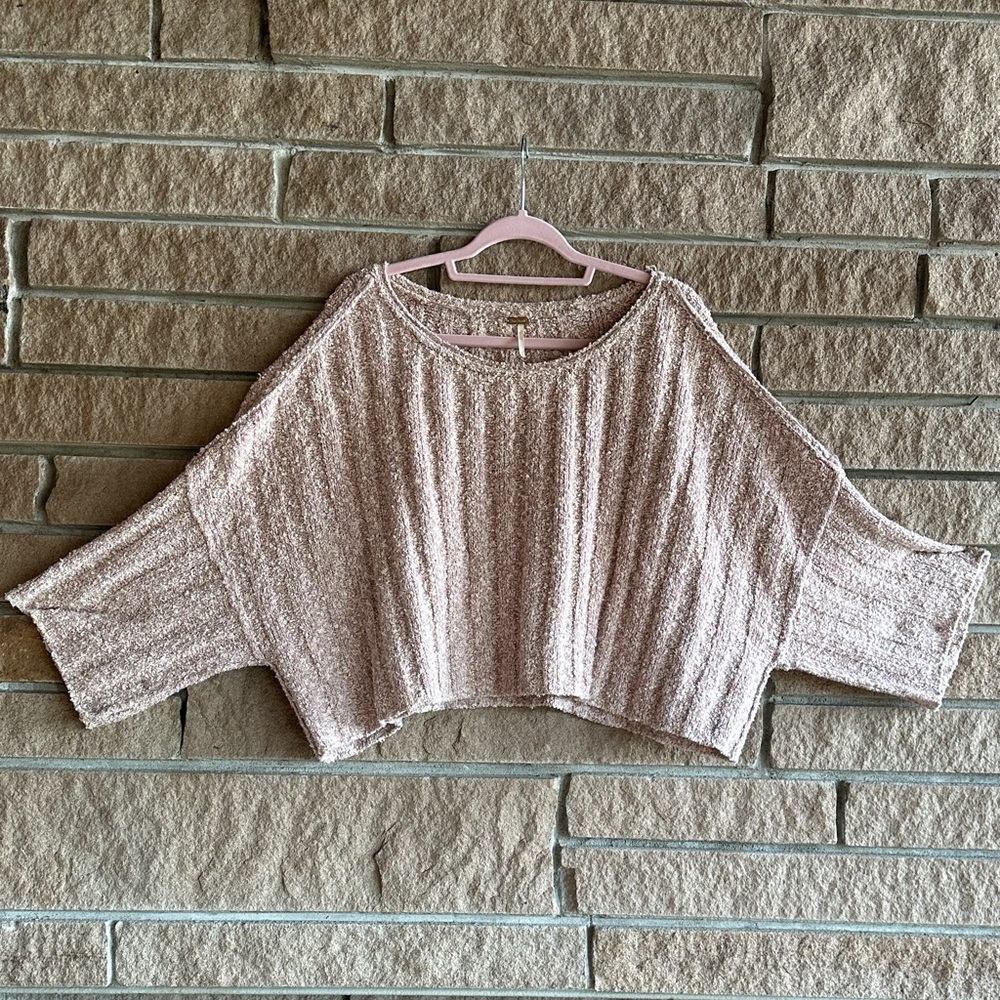 Free People Oversized Slouchy Sweater – Size Small (Pink/Mauve)